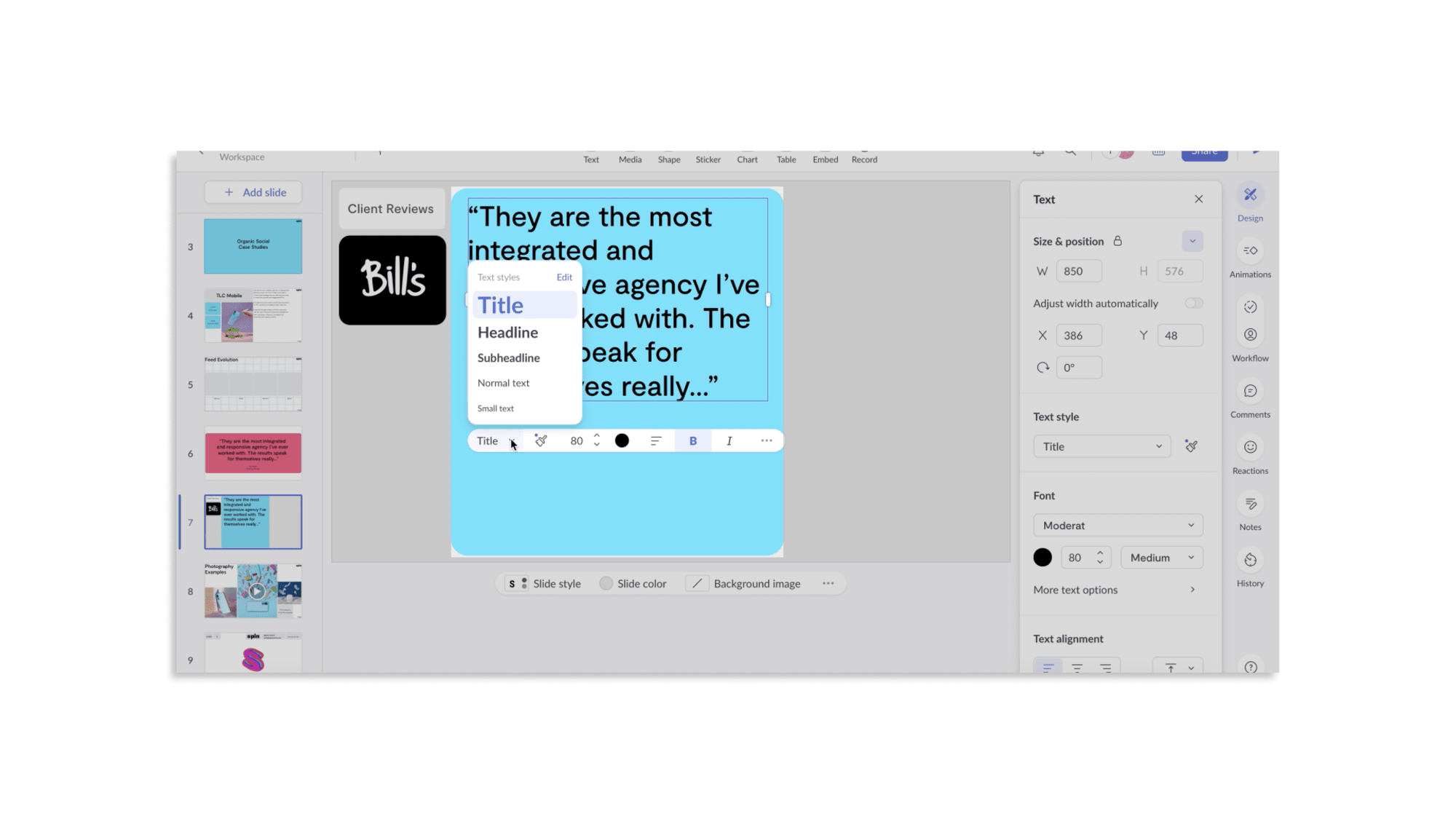 Pitch type options