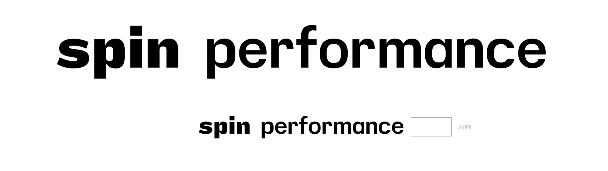 Performance wordmark scales